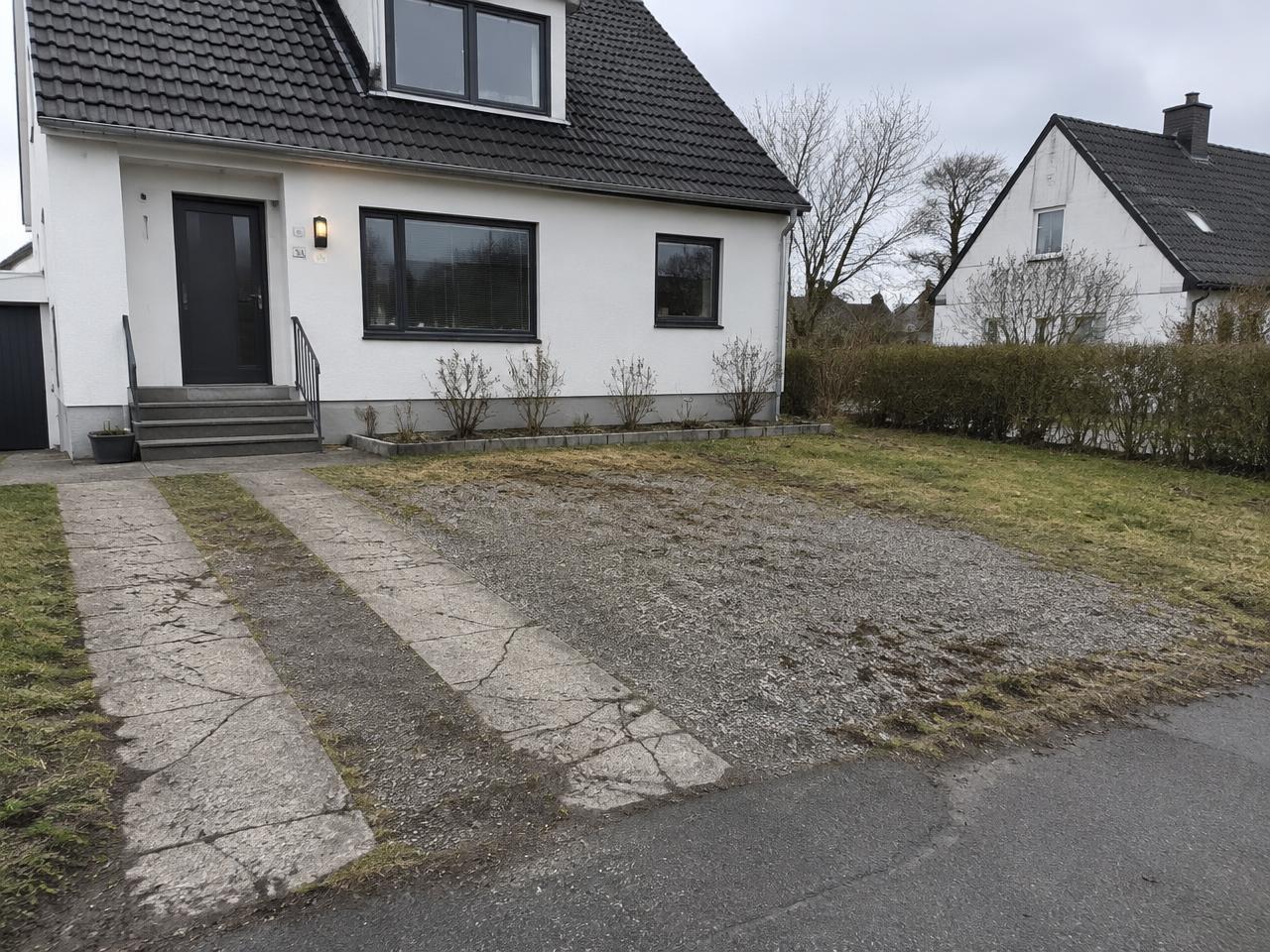 Before: Cracked driveway → clean entrance